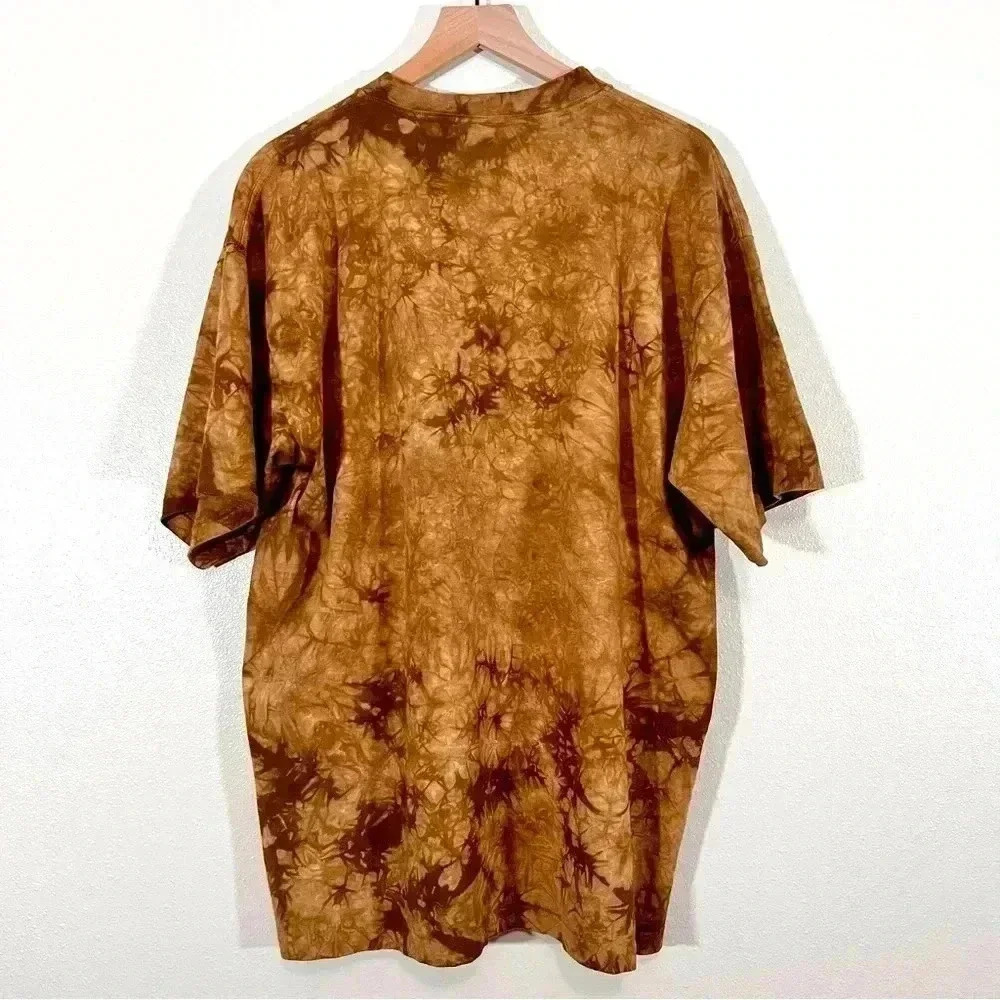 Vintage Liquid Blue Brown Tie Dye Wolf Graphic - Picture 2 of 5